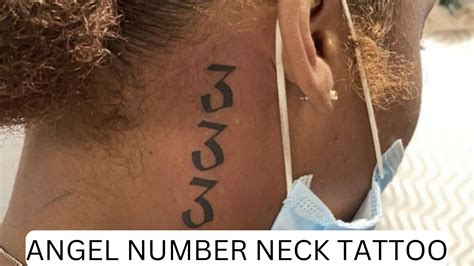 angel number tattoo neck|Angel number neck tattoo